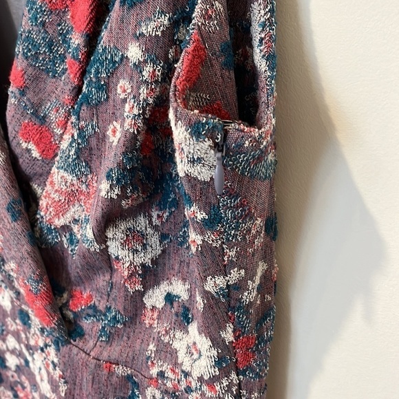 Anthropologie Maeve Floral Terry Cloth Sleeveless V-Neck Sheath Dress Size 2 - Picture 6 of 8